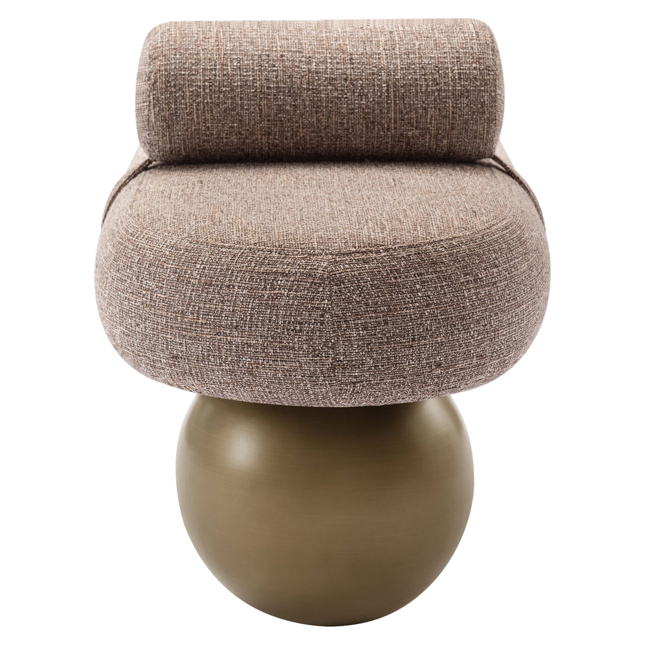 Santos Brown Tweed Statement Bench with Brass Accents Accessories 