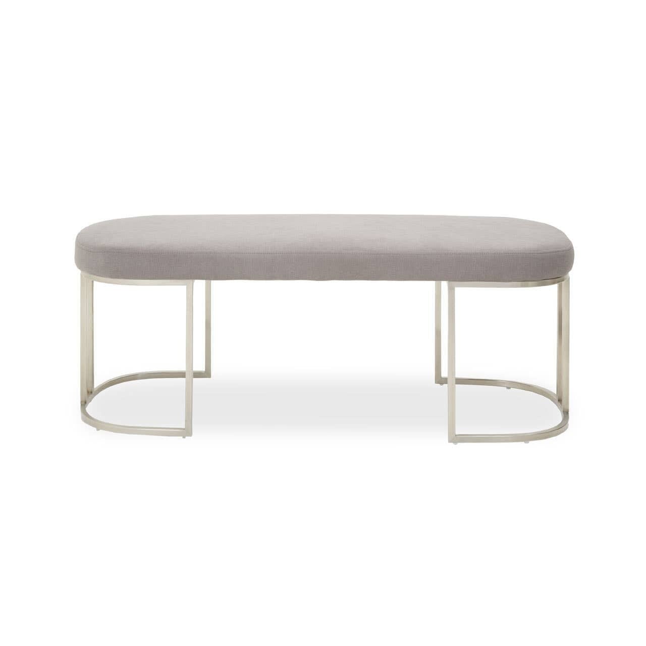 Sapphira Grey & Silver Curved Bench Furniture 