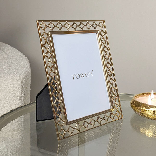 Sarai Gold Lattice Metal Photo Frame - 5x7" Accessories 