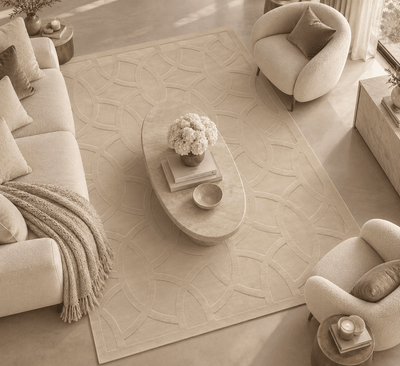 Sarre Cream Geometric Pattern Rug Textiles 