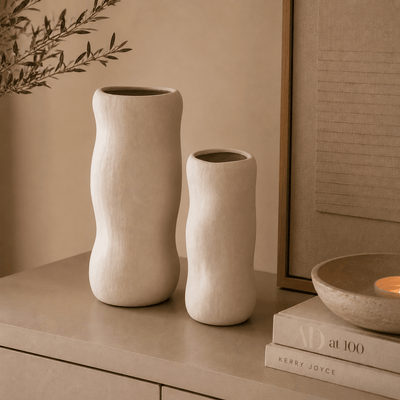 Sculpto Cream Ceramic Vase Accessories 