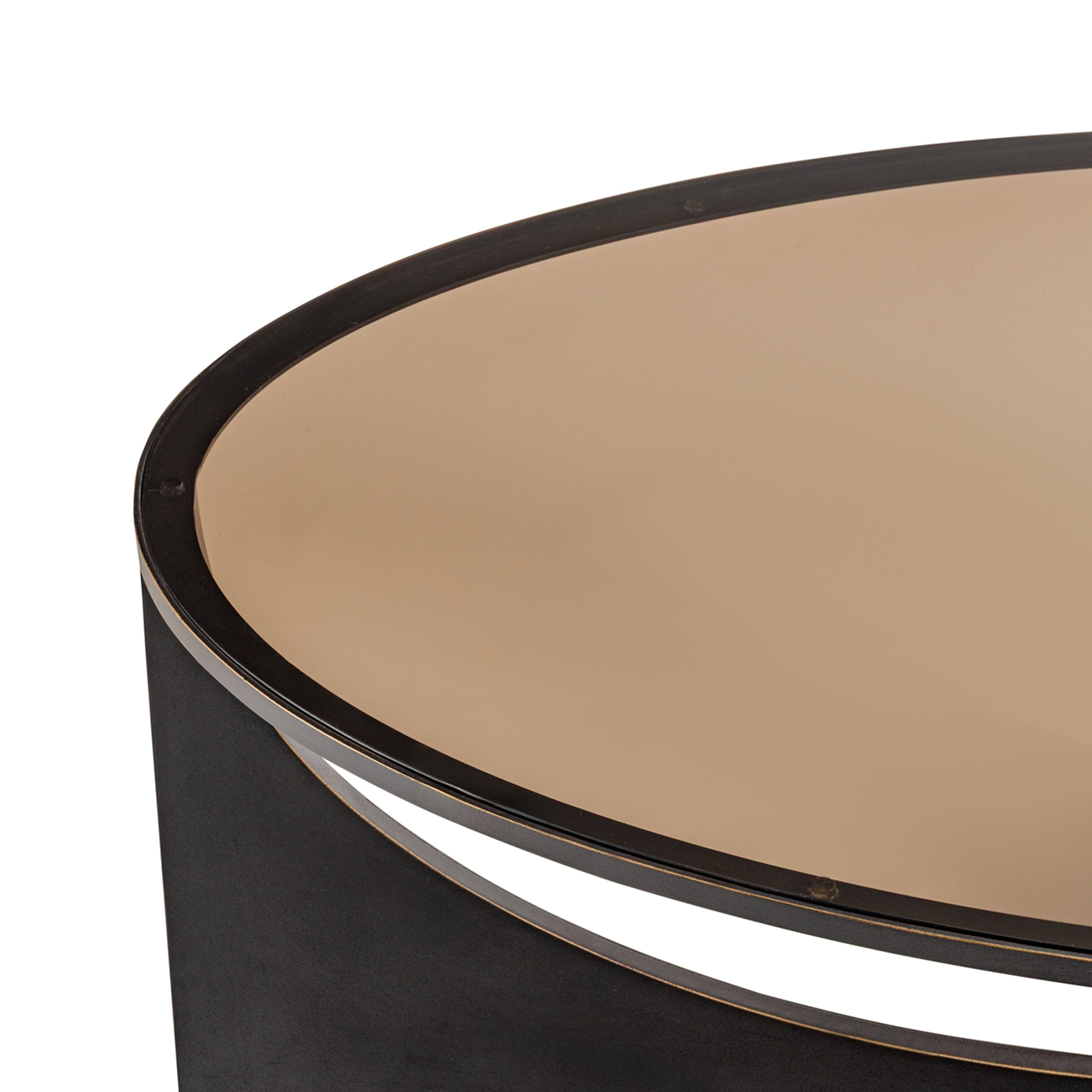 Seclus Bronze Coffee Table with Tinted Glass Top Furniture 