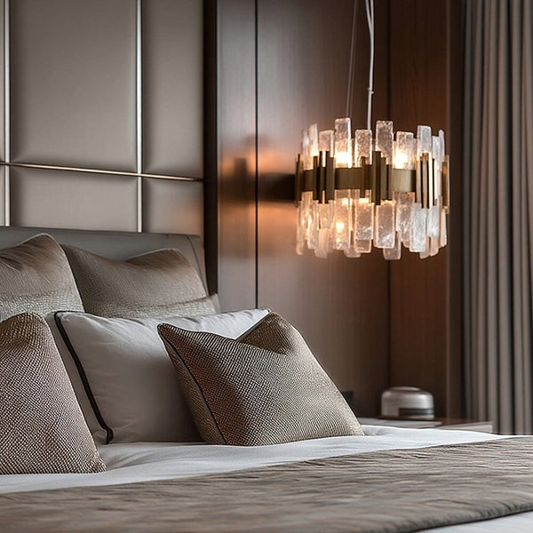 Selestia Aged Brass & Glass Statement Ceiling Light Lighting 