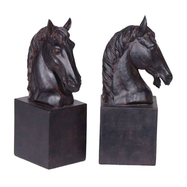 Serafina Black Horse Head Decorative Bookends Accessories 