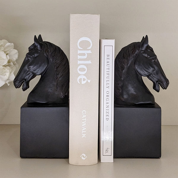 Serafina Black Horse Head Decorative Bookends Accessories 