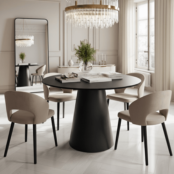 Seraphina Black Round Dining Table Furniture 