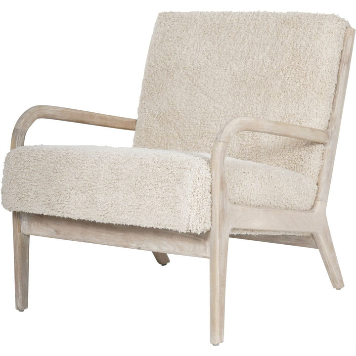 Serena Cream Teddy & Whitewash Wood Accent Chair Furniture 