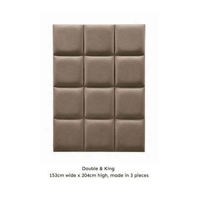 Serene Cream Velvet Luxury Cubed Upholstered Headboard Beds and Headboards 
