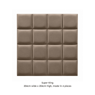 Serene Cream Velvet Luxury Cubed Upholstered Headboard Beds and Headboards 