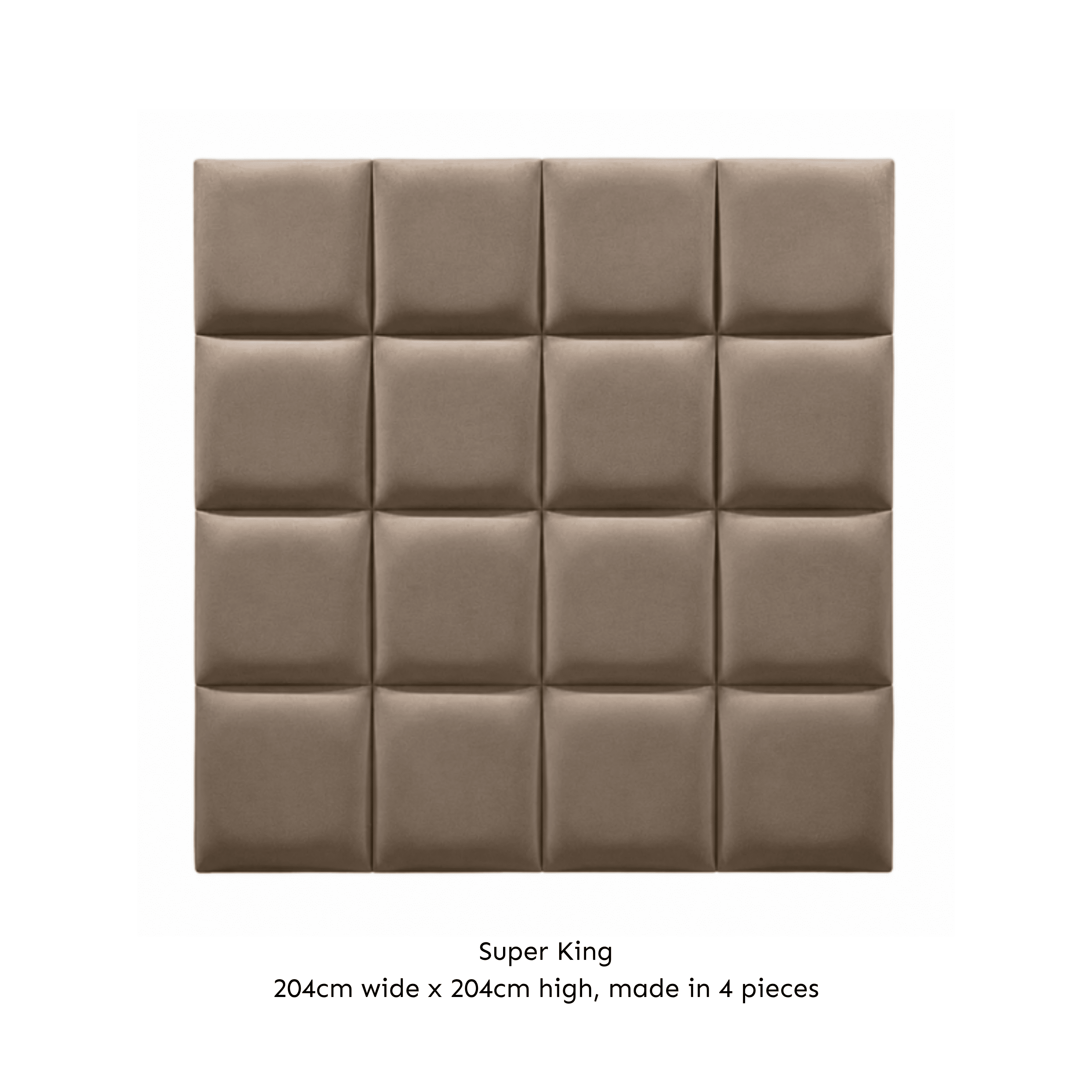 Serene Mink Velvet Luxury Cubed Upholstered Headboard Beds and Headboards 
