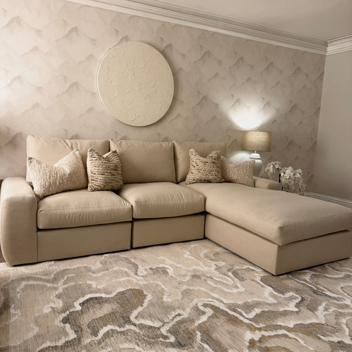 Serenity Oyster Luxury Sofa Range MTO Sofa 3 Seater Chaise End Sofa - Right Hand Facing Standard Back 