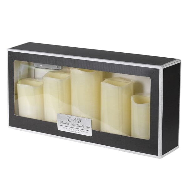 Set of 5 Cream Decorative LED Candles Accessories 