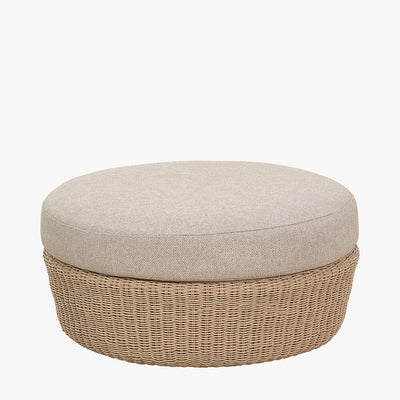 Sevilla Natural Wicker Outdoor Curved Sofa & Footstool Set Outdoor 
