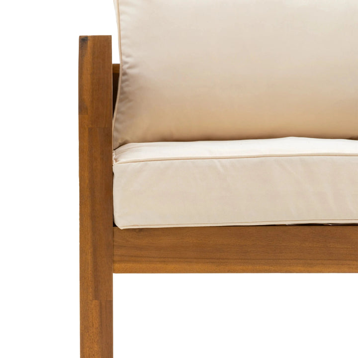 Seychelles Acacia Wood & Cream Outdoor Lounge Set Outdoor 