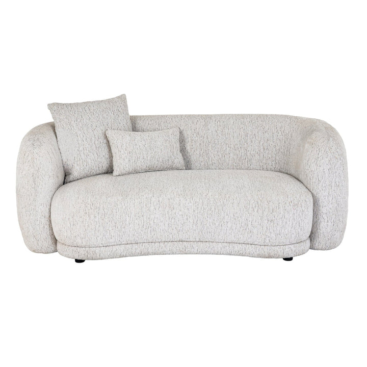 Shella Cream Textured Curved 2 Seater Sofa Sofa 