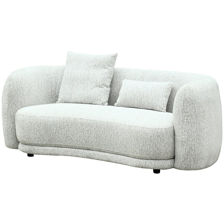 Shella Cream Textured Curved 2 Seater Sofa Sofa 