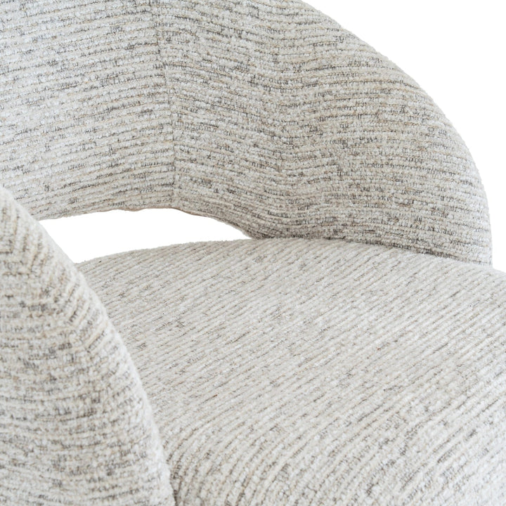 Shella Cream Textured Curved Dining Chair with Black Legs Furniture 