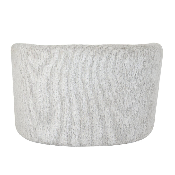 Shella Cream Textured Curved Swivel Armchair Furniture 