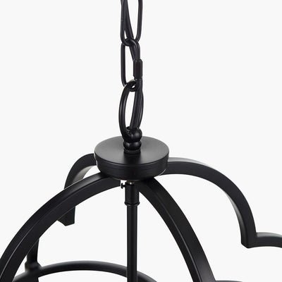 Sienna Black Metal 4 Light Pendant Ceiling Light Lighting 