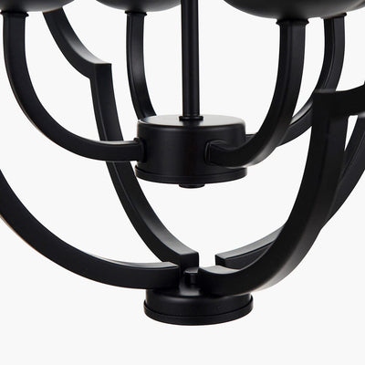 Sienna Black Metal 4 Light Pendant Ceiling Light Lighting 
