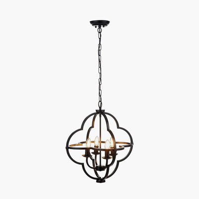 Sienna Black Metal 4 Light Pendant Ceiling Light Lighting 