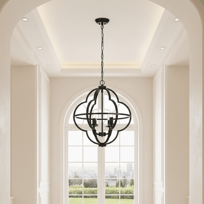 Sienna Black Metal 4 Light Pendant Ceiling Light Lighting 