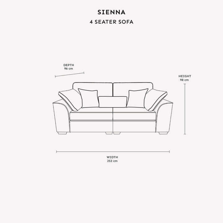 Sienna Champagne Chenille Sofa Range Sofa 2 Seater 