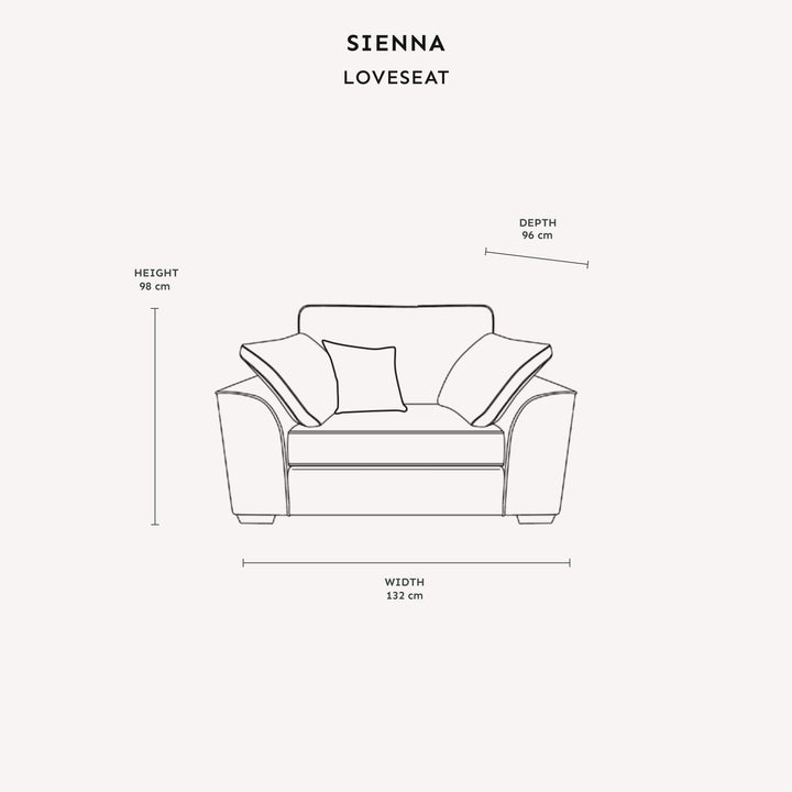 Sienna Champagne Chenille Sofa Range Sofa Loveseat 