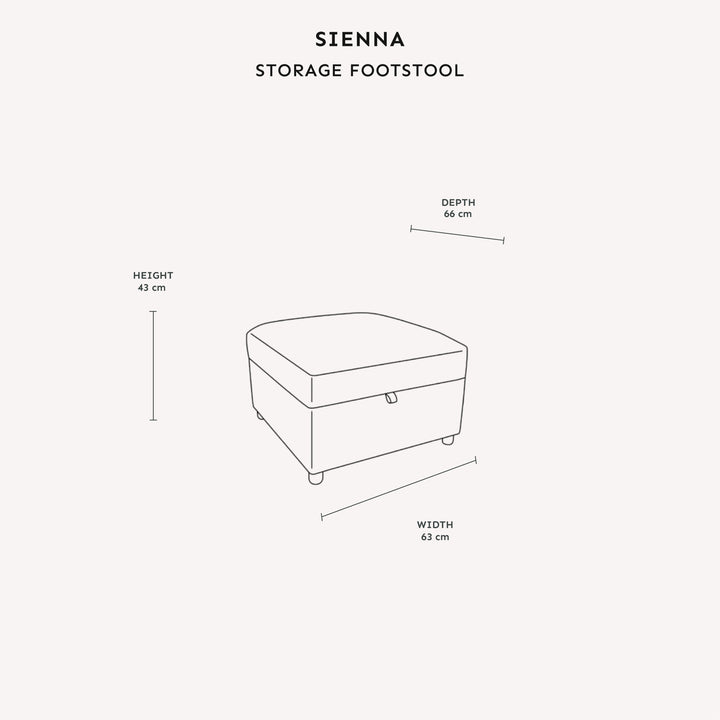 Sienna Champagne Chenille Sofa Range Sofa Storage Footstool 