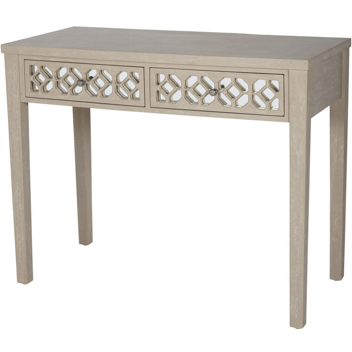 Sienna Whitewash Wooden 2 Drawer Console Table Furniture 