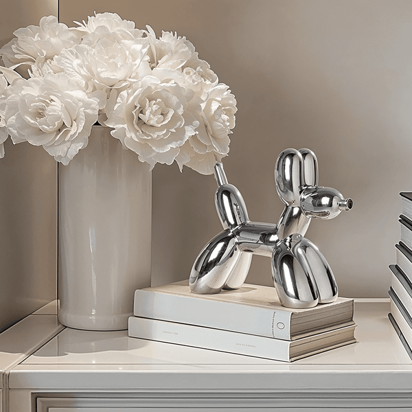 Silver Decorative Balloon Dog Ornament Accessories 