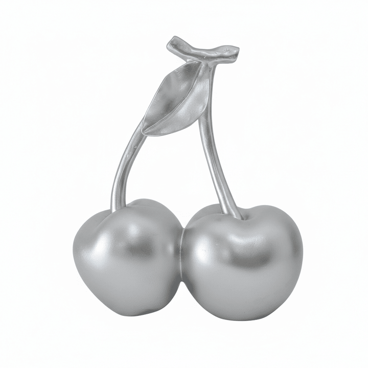 Silver Decorative Cherry Ornament - Elegant Home Décor