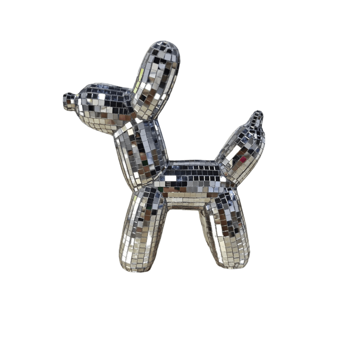 Silver Disco Decorative Balloon Dog Ornament Accessories 