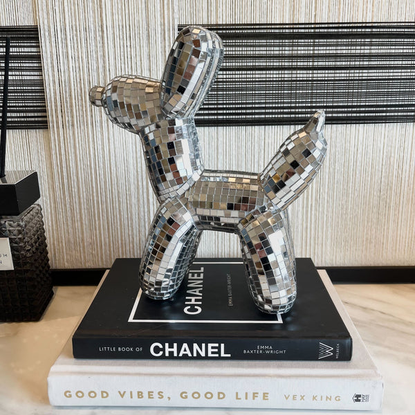 Silver Disco Decorative Balloon Dog Ornament Accessories 