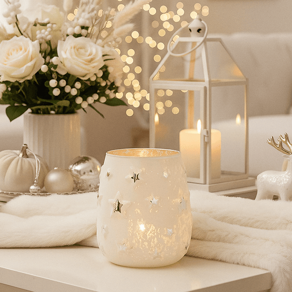 Silver & White Star Candle Holder Accessories 