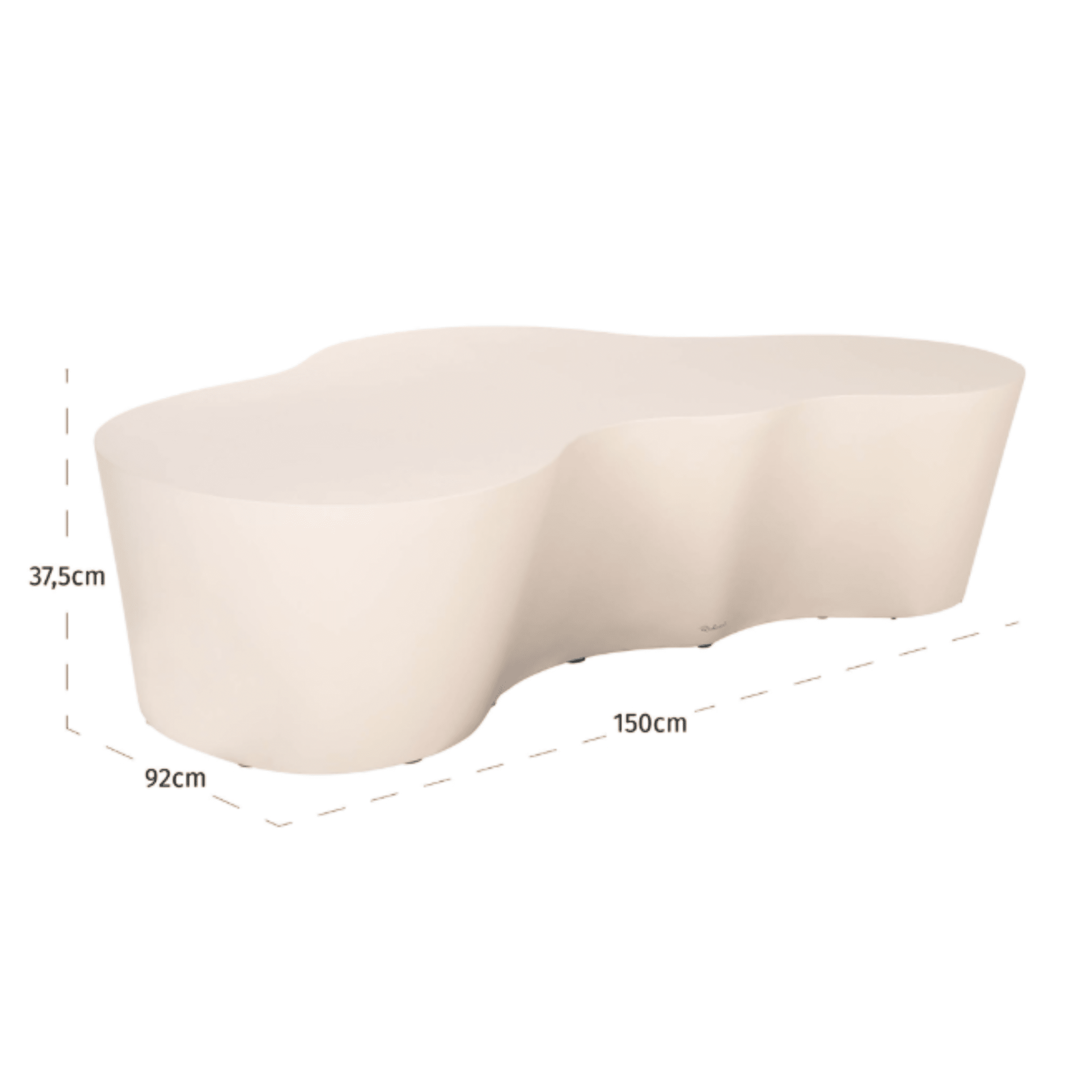 Sintra Concrete Abstract Wave Indoor/Outdoor Coffee Table Outdoor 