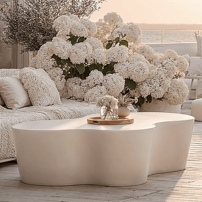 Sintra Concrete Abstract Wave Indoor/Outdoor Coffee Table Outdoor 