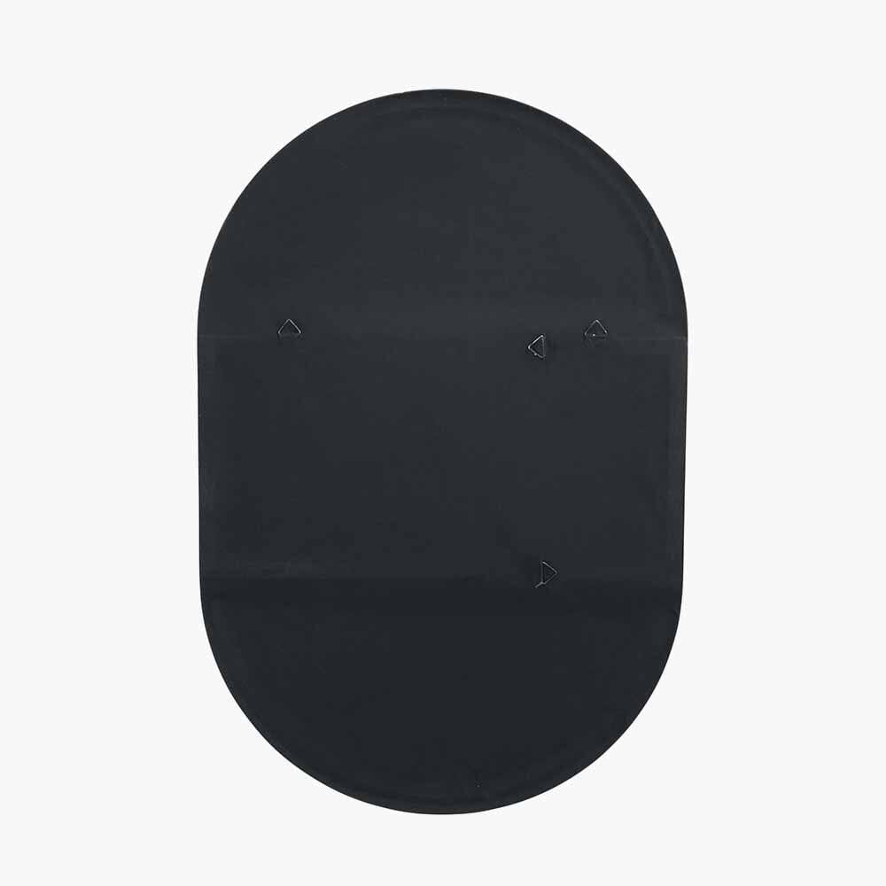Siona Black Metal Slim Frame Oval Wall Mirror Accessories 