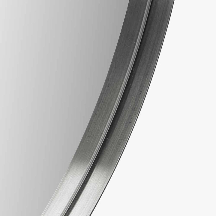 Siona Silver Metal Slim Frame Oval Wall Mirror Accessories 
