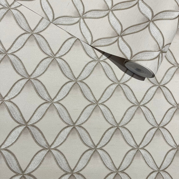 Skye Taupe & Gold Textured Metallic Quilted Effect Wallpaper Home Improvement 