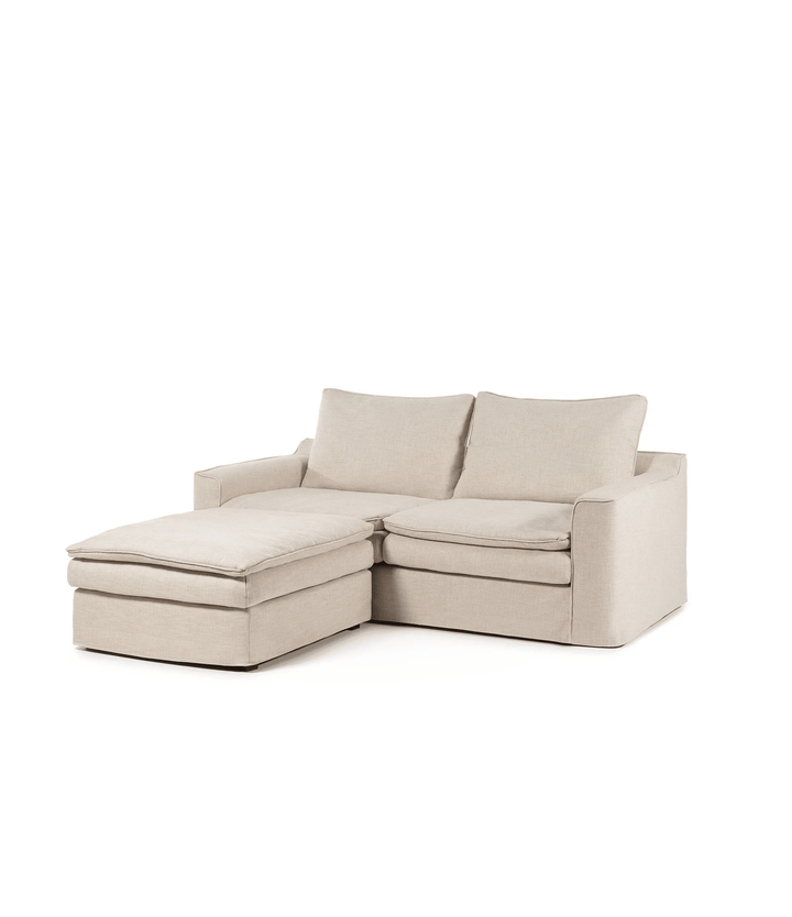 Snooze Sand Textured Squashy 3 Seater Sofa & Footstool Sofa 