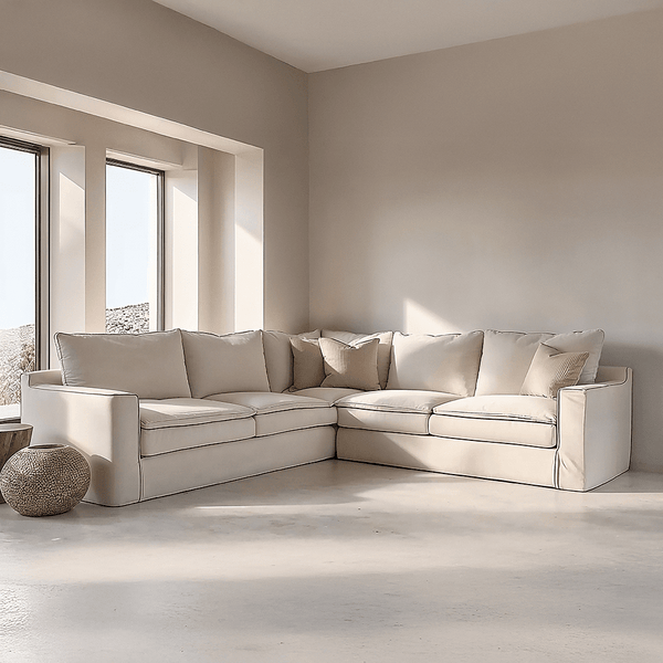 Snooze Sand Textured Squashy XL Corner Sofa Sofa 