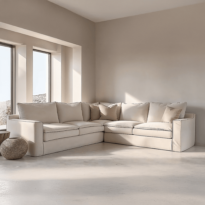 Snooze Sand Textured Squashy XL Corner Sofa Sofa 