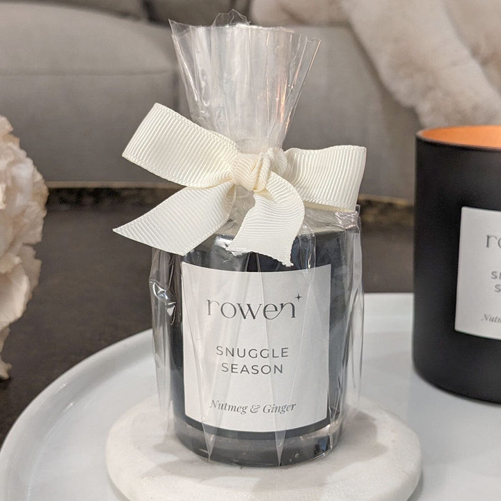 Snuggle Season Black Votive Candle - Nutmeg & Ginger Fragrance 