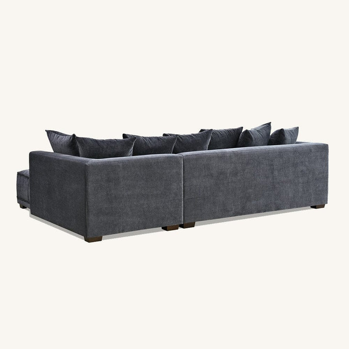 Sofia Steel Velvet Pillowback Right Hand Facing Chaise End Sofa Sofa 