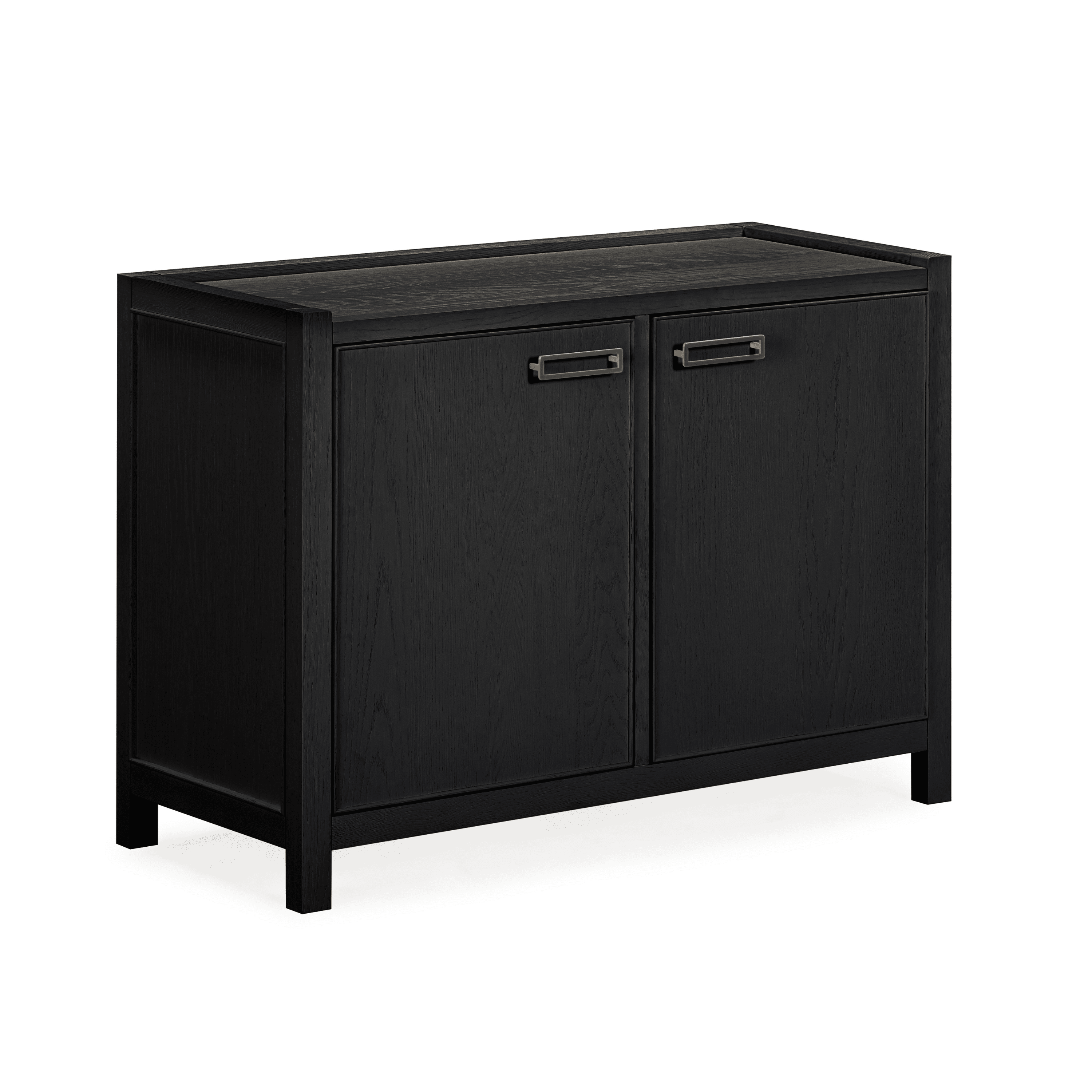 Soho Black Oak Veneer 2 Door Sideboard Furniture 