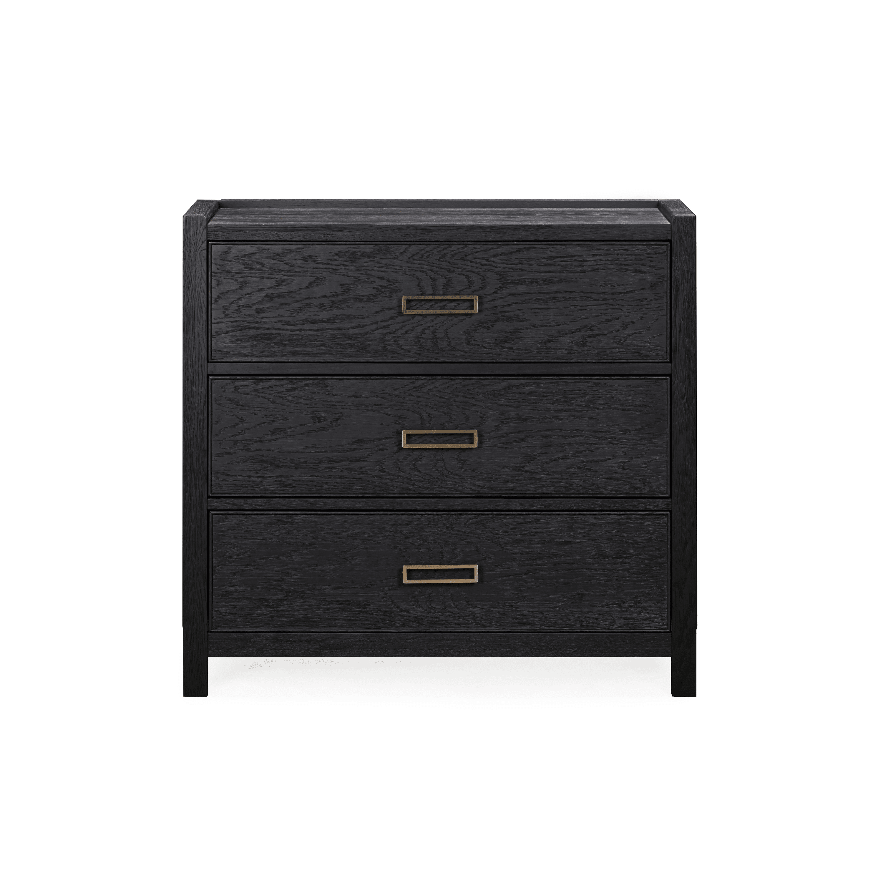 Soho Black Oak Veneer 3 Drawer Chest Furniture 