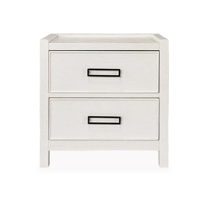 Soho Cream Oak Veneer 2 Drawer Bedside Table Furniture 