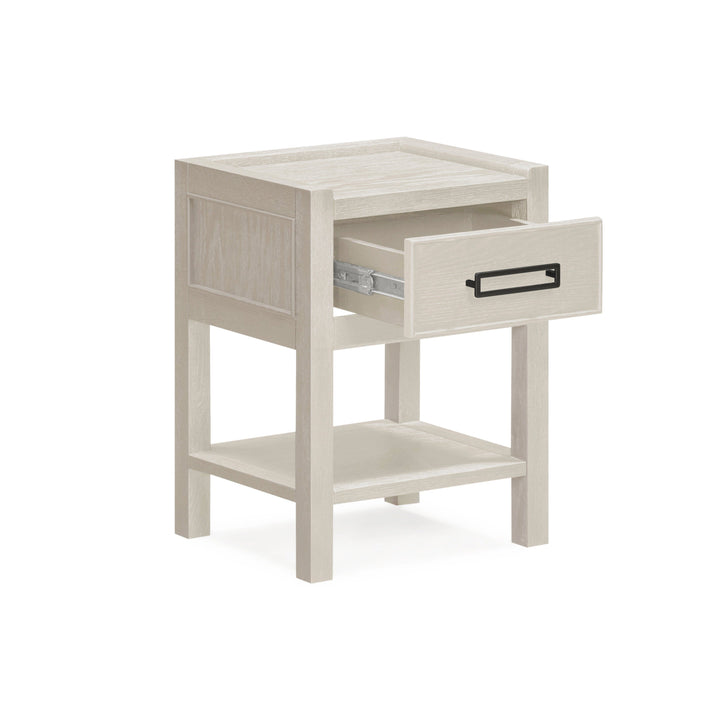 Soho White Oak Veneer 1 Drawer Bedside Table Furniture 