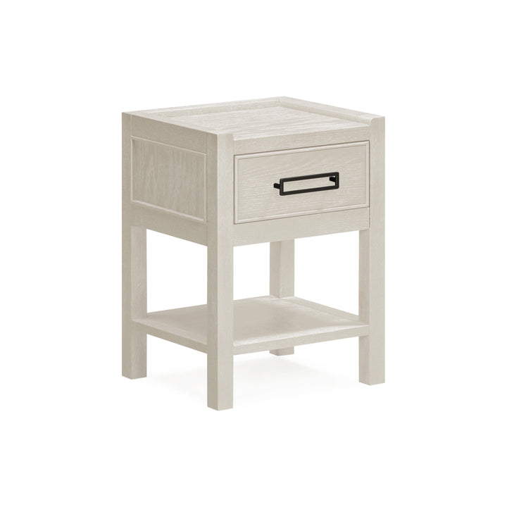 Soho White Oak Veneer 1 Drawer Bedside Table Furniture 